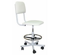 Стул винтовой на колесах с кольцом для ног